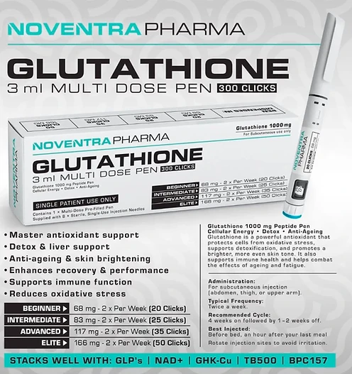 Noventra Pharma Glutathione 1000mg Pen Pre-Filled Pen packaging