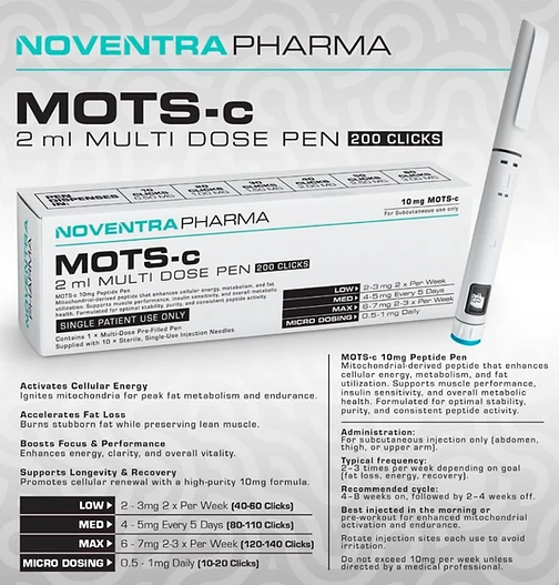 Noventra Pharma MOTS-c 10mg Pen Pre-Filled Pen packaging