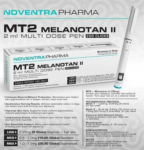 Noventra Pharma MT2 Melanotan II 10mg Pen Pre-Filled Pen packaging