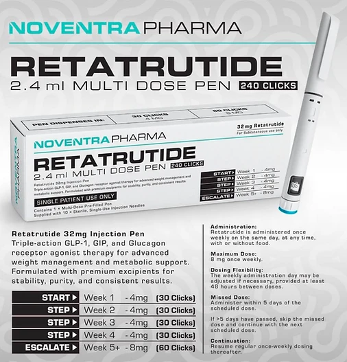 Noventra Pharma Retatrutide 32mg Pen Pre-Filled Pen packaging