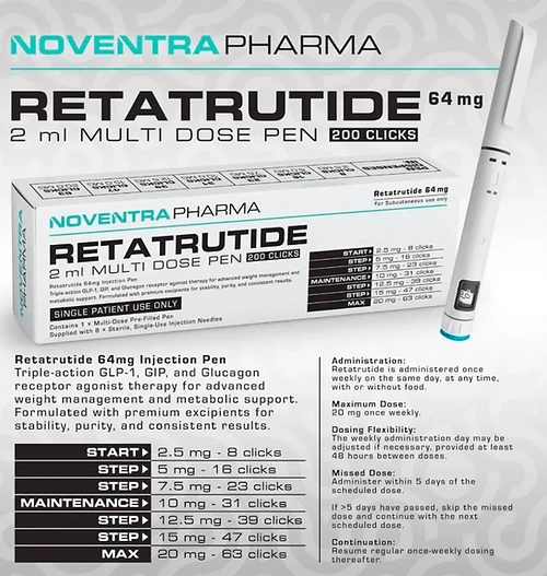 Noventra Pharma Retatrutide 64mg Pen Pre-Filled Pen packaging