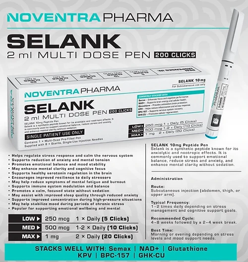 Noventra Pharma Selank 10mg Pen Pre-Filled Pen packaging